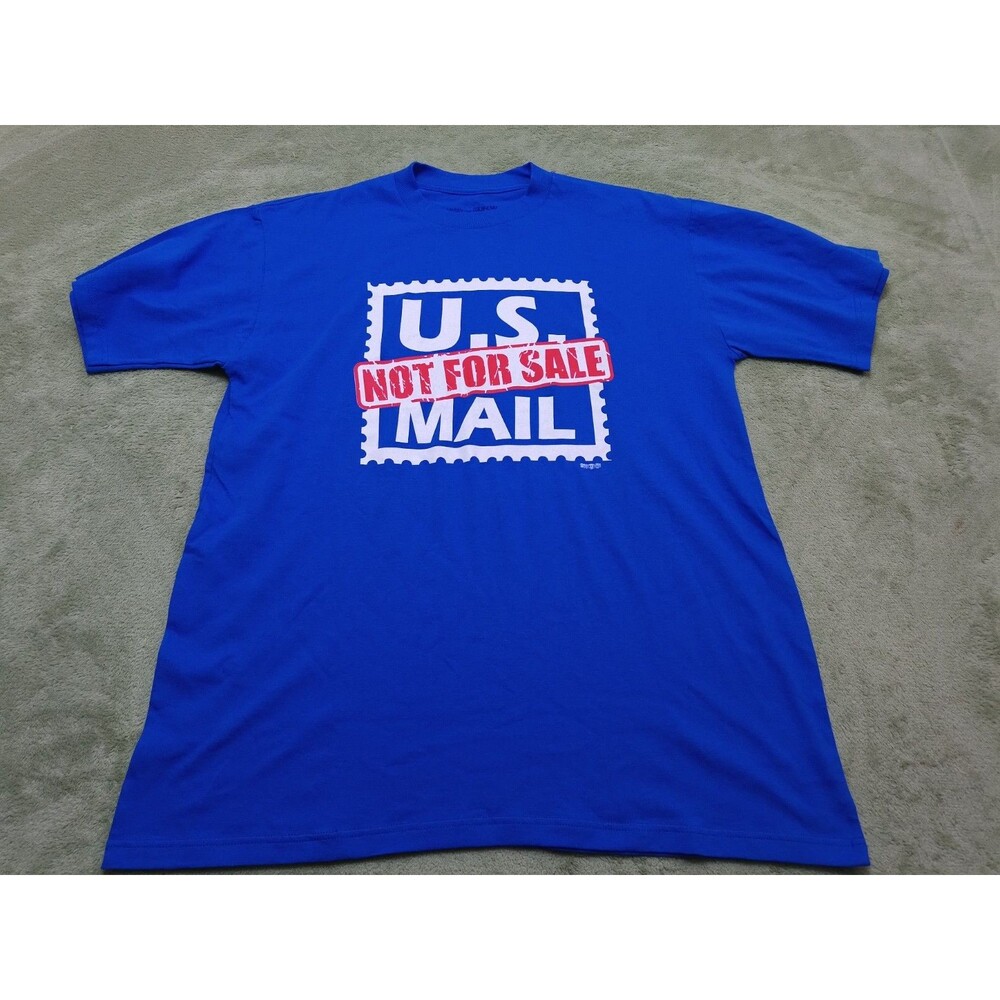US Mail Not For Sale Union Line T Shirt Adult XL Blue Short Sleeve Made in USA